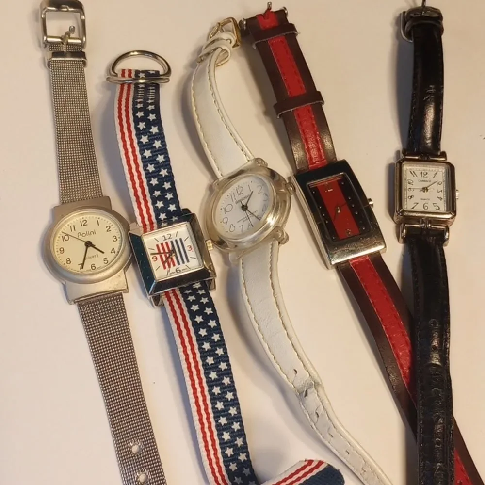 Set of Five 1990's Watches; Armitron, Carriage & Polini